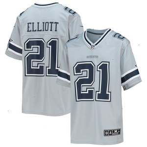 Ezekiel Elliott Dallas Cowboys Nike Youth Inverted Team Game Jersey - Silver