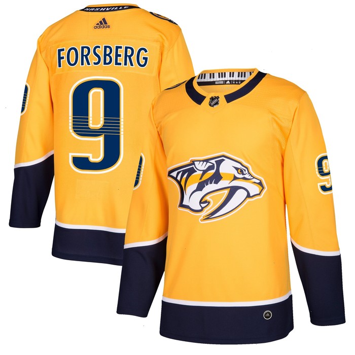 Filip Forsberg Nashville Predators adidas Authentic Player Jersey - Gold