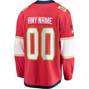 Florida Panthers Fanatics Branded Home Breakaway Custom Jersey - Red