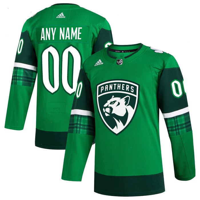 Florida Panthers adidas St. Patrick's Day Authentic Custom Jersey - Kelly Green