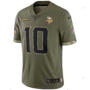 Fran Tarkenton Minnesota Vikings 2022 Salute To Service Retired Player Limited Jersey - Olive