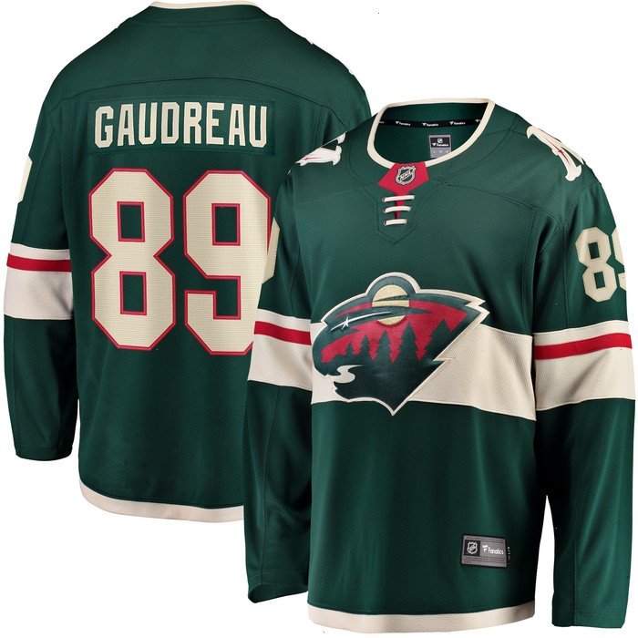 Frederick Gaudreau Minnesota Wild Fanatics Branded Home Breakaway Player Jersey - Green