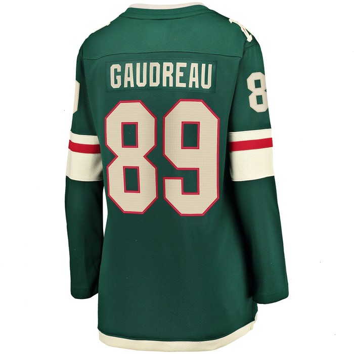 Frederick Gaudreau Minnesota Wild Fanatics Branded Women's Home Breakaway Player Jersey - Green