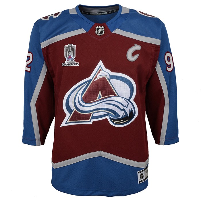 Gabriel Landeskog Colorado Avalanche Youth Home 2022 Stanley Cup Champions Premier Player Jersey - Burgundy