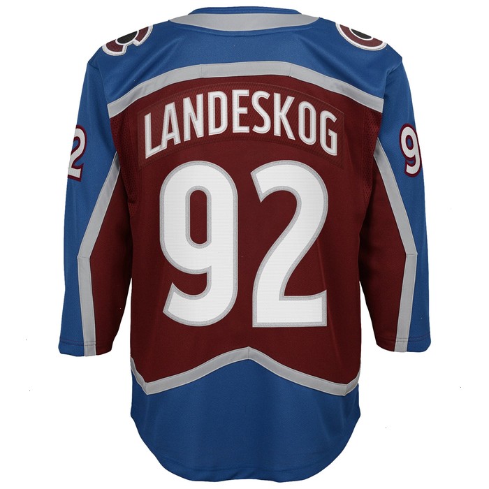 Gabriel Landeskog Colorado Avalanche Youth Home 2022 Stanley Cup Champions Premier Player Jersey - Burgundy