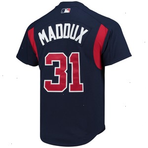 Greg Maddux Atlanta Braves Mitchell & Ness Cooperstown Collection Mesh Batting Practice Button-Up Jersey - Navy