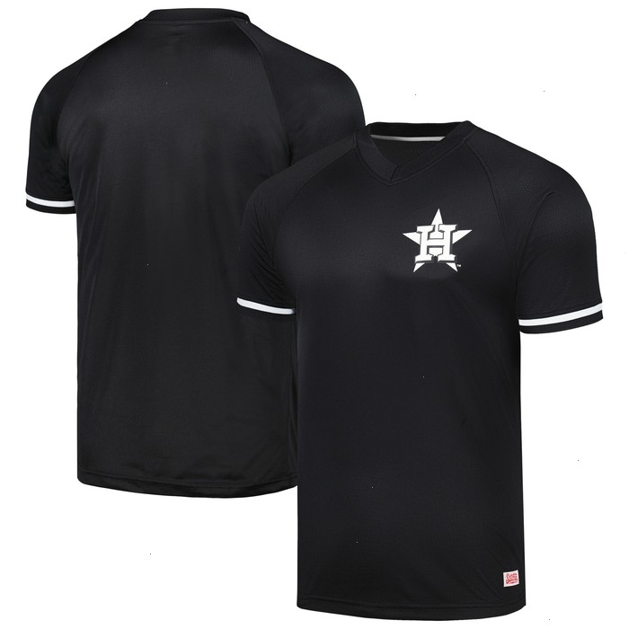 Houston Astros Stitches Black Raglan V-Neck Jersey