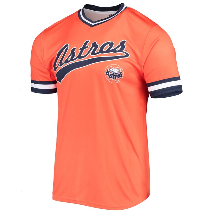 Houston Astros Stitches Cooperstown Collection V-Neck Team Color Jersey - Orange/Navy