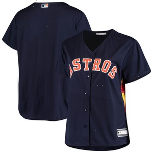 Houston Astros Women's Plus Size Sanitized Replica Team Jersey - Navy