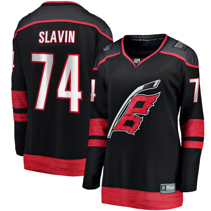 Jaccob Slavin Carolina Hurricanes Fanatics Branded Women's Home Breakaway Player Jersey - Black