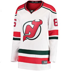 Jack Hughes New Jersey Devils Fanatics Branded Women's 2022/23 Heritage Premier Breakaway Jersey - White