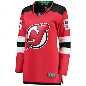 Jack Hughes New Jersey Devils Fanatics Branded Women's Home Breakaway Jersey - Red