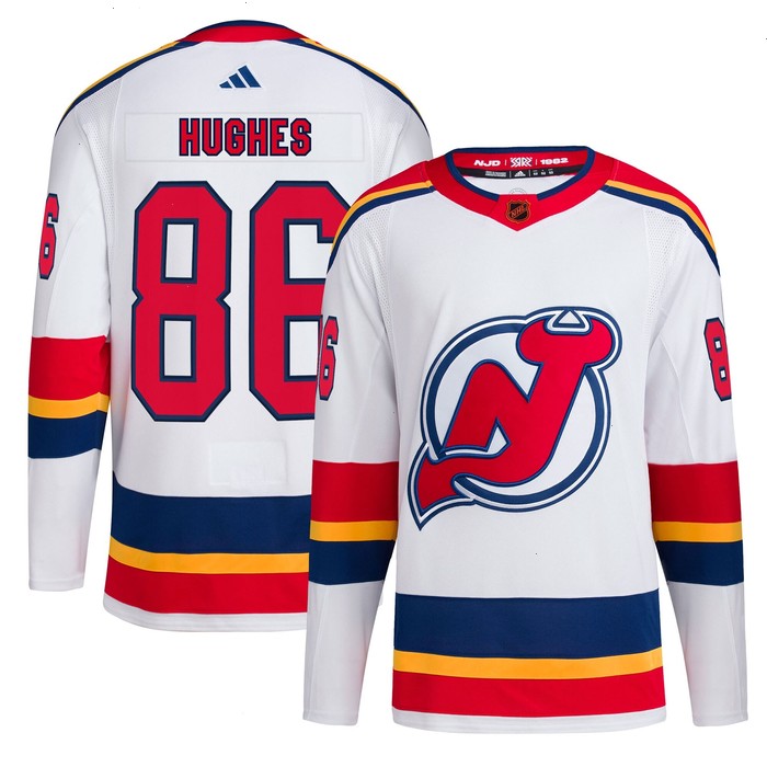 Jack Hughes New Jersey Devils adidas Reverse Retro 2.0 Authentic Player Jersey - White