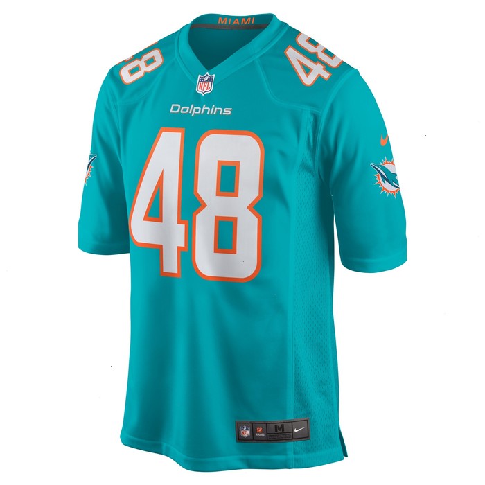 Jake Bargas Miami Dolphins Nike Home Game Player Jersey - Aqua