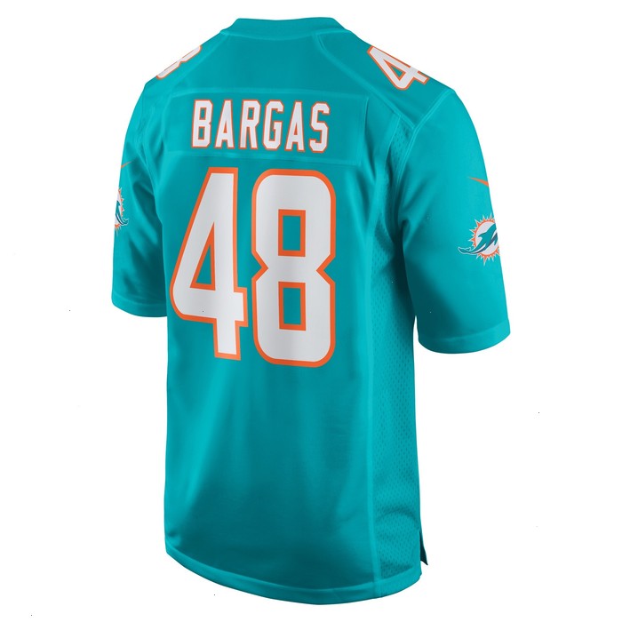 Jake Bargas Miami Dolphins Nike Home Game Player Jersey - Aqua