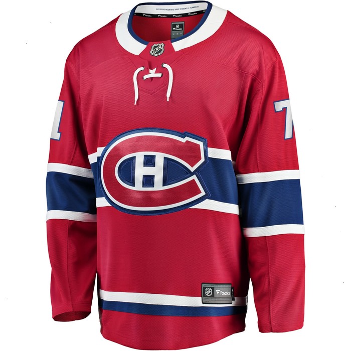 Jake Evans Montreal Canadiens Fanatics Branded Home Breakaway Player Jersey - Red