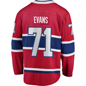 Jake Evans Montreal Canadiens Fanatics Branded Home Breakaway Player Jersey - Red