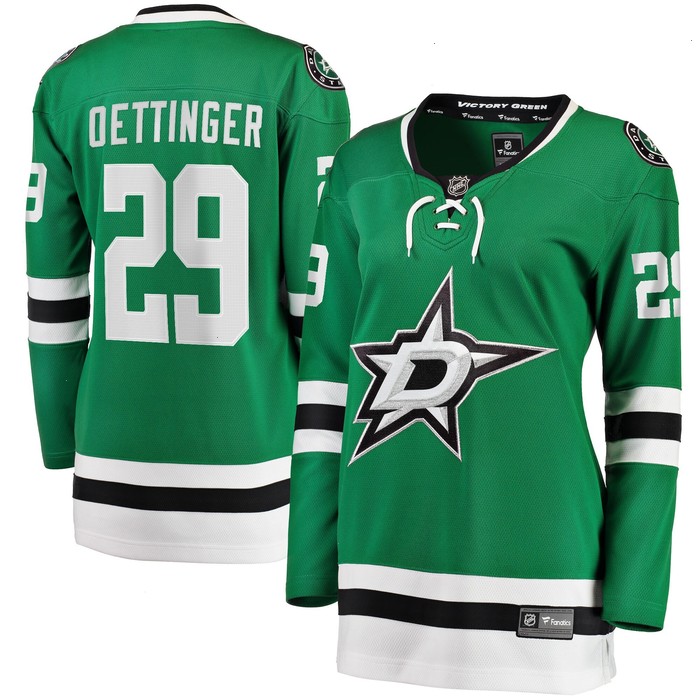 Jake Oettinger Dallas Stars Fanatics Branded Women's Home Breakaway Player Jersey - Kelly Green