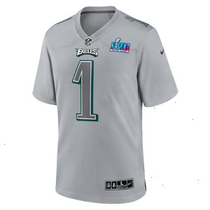 Jalen Hurts Philadelphia Eagles Nike Super Bowl LVII Patch Atmosphere Fashion Game Jersey - Gray