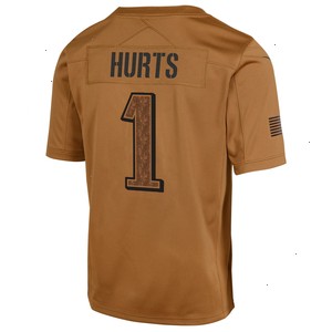 Jalen Hurts Philadelphia Eagles Nike Youth 2023 Salute To Service Limited Jersey - Brown