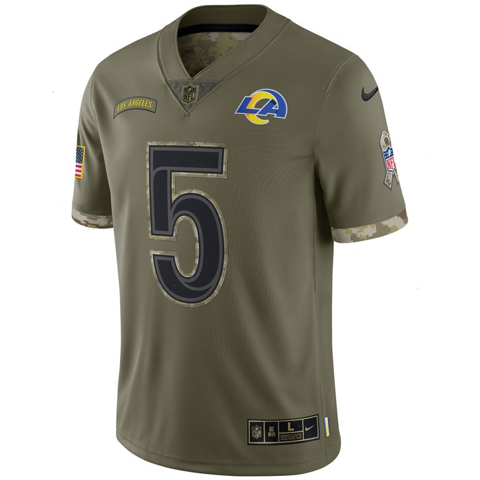 Jalen Ramsey Los Angeles Rams Nike 2022 Salute To Service Limited Jersey - Olive