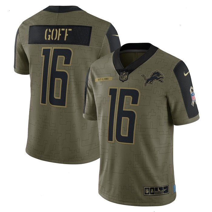 Jared Goff Detroit Lions Nike 2021 Salute To Service Limited Player Jersey - Olive