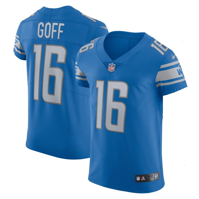 Jared Goff Detroit Lions Nike Vapor Elite Player Jersey - Blue