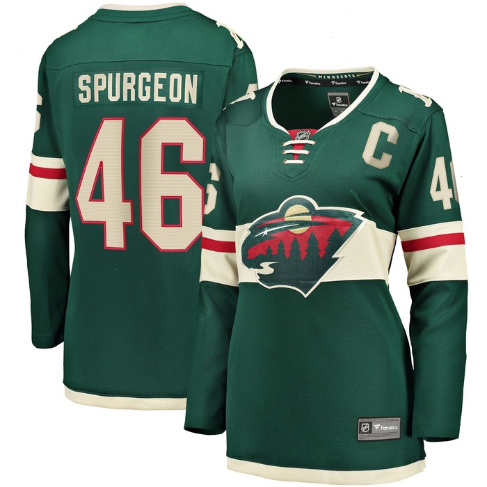 Jared Spurgeon Minnesota Wild Women's Home Breakaway Player Jersey - Green