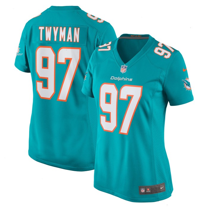 Jaylen Twyman Miami Dolphins Nike Women's Home Game Player Jersey - Aqua