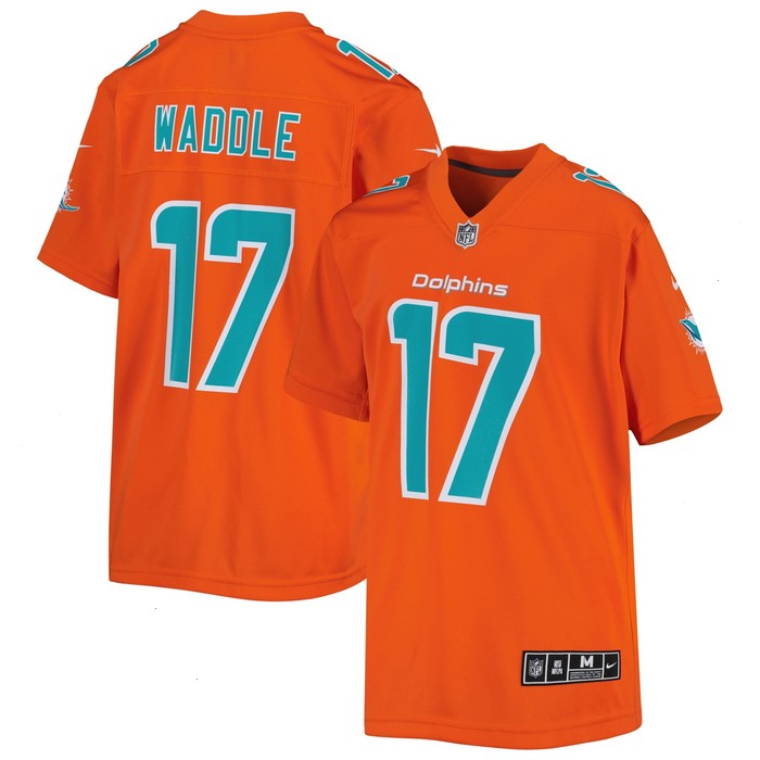 Jaylen Waddle Miami Dolphins Nike Youth Inverted Game Jersey - Orange