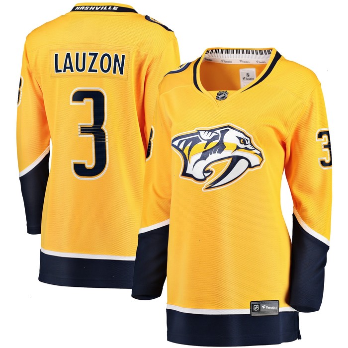 Jeremy Lauzon Nashville Predators Fanatics Branded Women's Home Breakaway Player Jersey - Gold