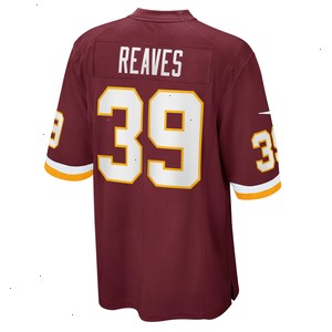 Jeremy Reaves Washington Football Team Nike Game Player Jersey - Burgundy