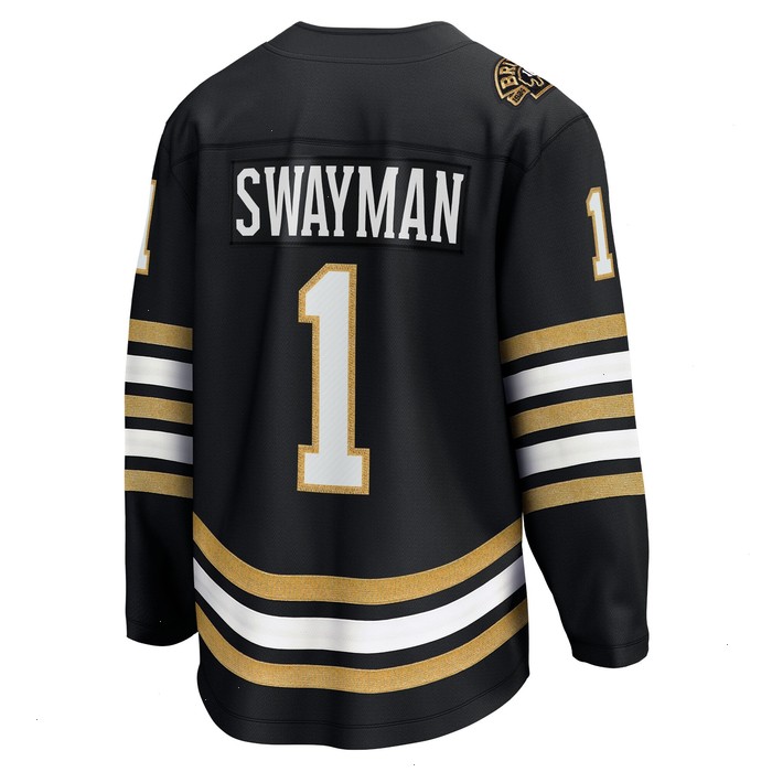 Jeremy Swayman Boston Bruins Fanatics Branded 100th Anniversary Premier Breakaway Player Jersey - Black