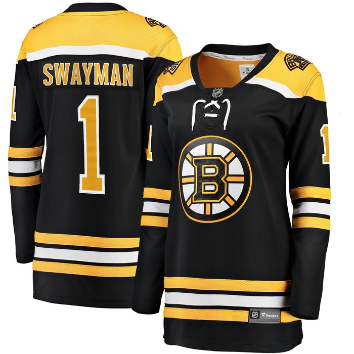 Jeremy Swayman Boston Bruins Fanatics Branded Women's 2017/18 Home Breakaway Jersey - Black