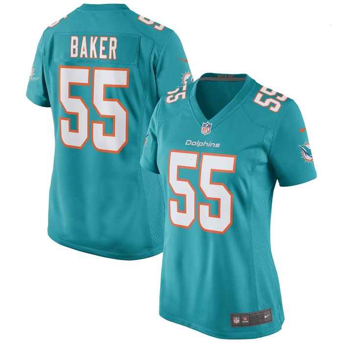 Jerome Baker Miami Dolphins Nike Women's Game Jersey - Aqua