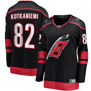 Jesperi Kotkaniemi Carolina Hurricanes Fanatics Branded Women's Home Breakaway Player Jersey - Black