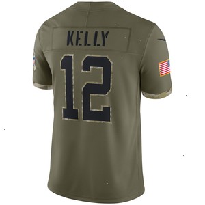 Jim Kelly Buffalo Bills 2022 Salute To Service Retired Player Limited Jersey - Olive