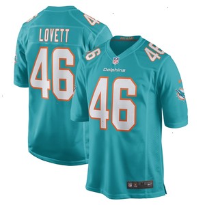 John Lovett Miami Dolphins Nike Game Player Jersey - Aqua