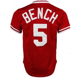 Johnny Bench Cincinnati Reds Mitchell & Ness 1983 Authentic Copperstown Collection Mesh Batting Practice Jersey - Red