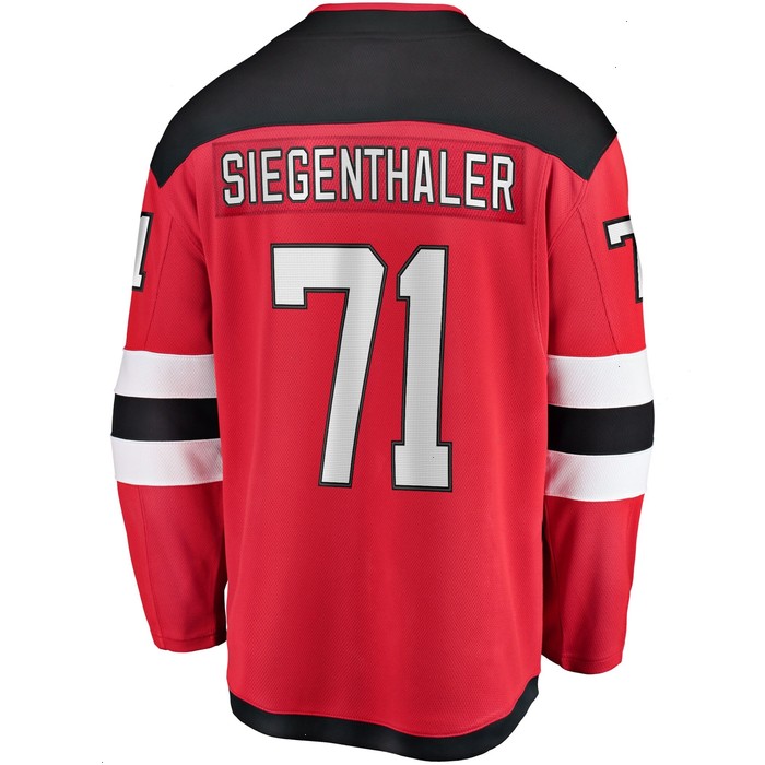 Jonas Siegenthaler New Jersey Devils Fanatics Branded Home Breakaway Player Jersey - Red