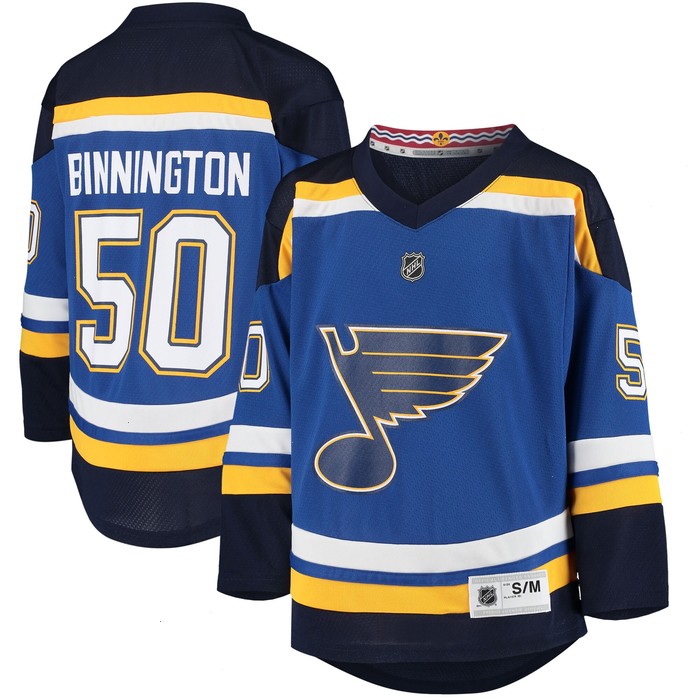 Jordan Binnington St. Louis Blues Youth Home Replica Player Jersey - Blue