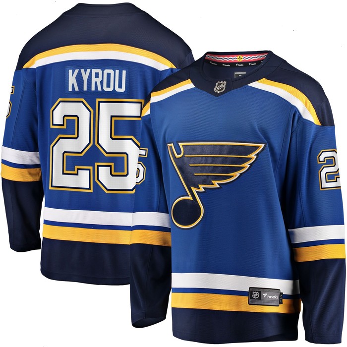 Jordan Kyrou St. Louis Blues Fanatics Branded Home Team Breakaway Player Jersey - Blue