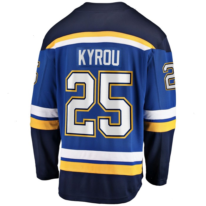 Jordan Kyrou St. Louis Blues Fanatics Branded Home Team Breakaway Player Jersey - Blue