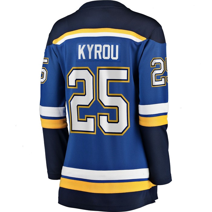 Jordan Kyrou St. Louis Blues Fanatics Branded Women's Home Breakaway Player Jersey - Blue