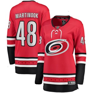 Jordan Martinook Carolina Hurricanes Fanatics Branded Women's Alternate Breakaway Player Jersey - Red