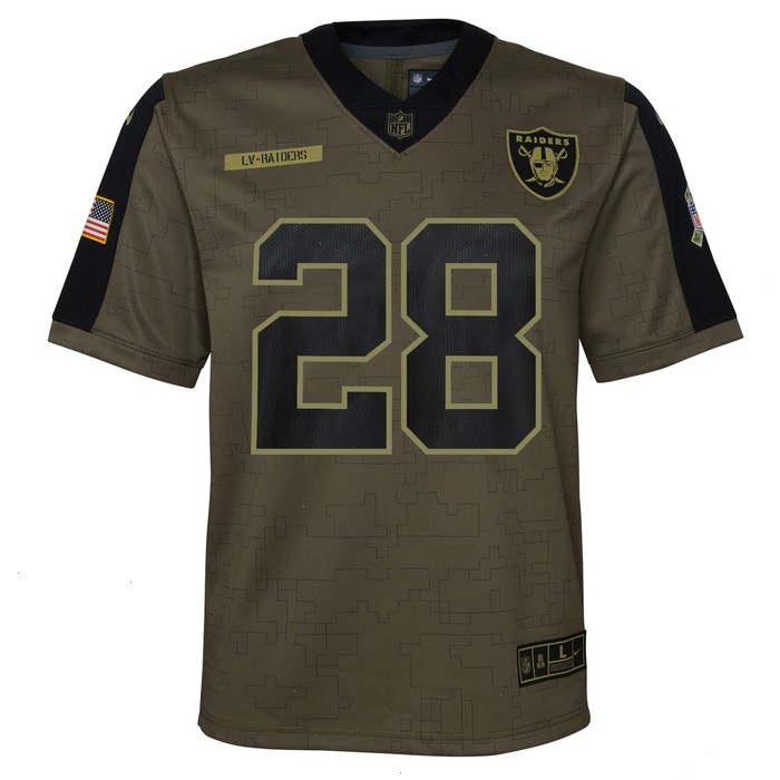 Josh Jacobs Las Vegas Raiders Nike Youth 2021 Salute To Service Game Jersey - Olive