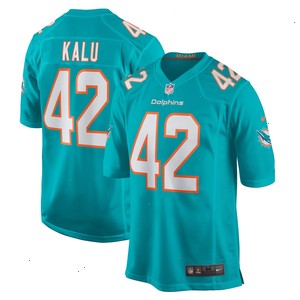 Joshua Kalu Miami Dolphins Nike Team Game Jersey - Aqua