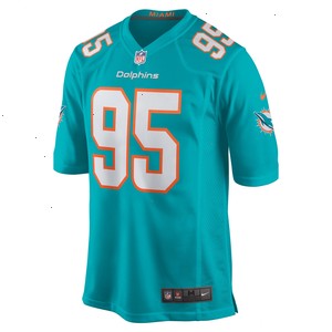 Josiah Bronson Miami Dolphins Nike Home Game Player Jersey - Aqua