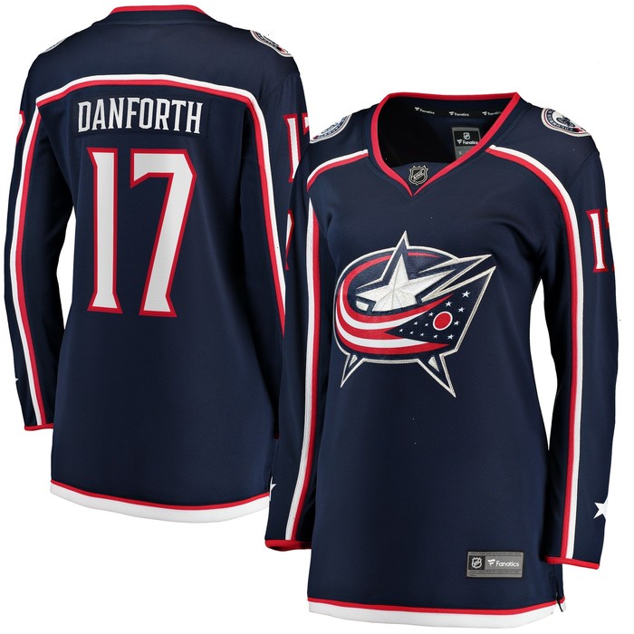 Justin Danforth Columbus Blue Jackets Fanatics Branded Women's Home Breakaway Player Jersey - Navy