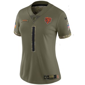 Justin Fields Chicago Bears Nike Women's 2022 Salute To Service Limited Jersey - Olive